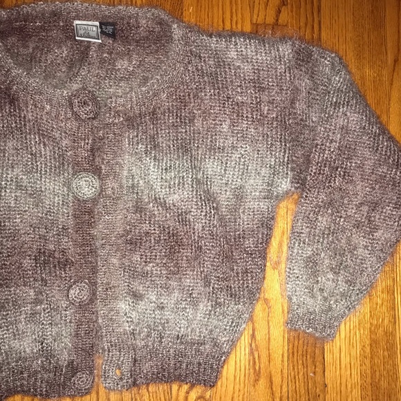 Granny Core Vintage Mohair Wool Blend Sweater, Mohair Vintage Purple Cardigan - Picture 15 of 16